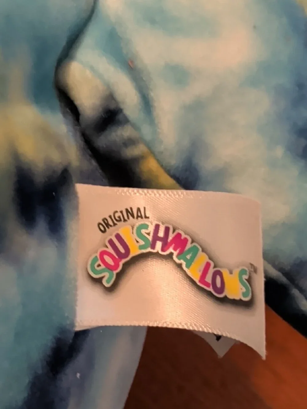 Squishmallows Blue Tie-Dye Shark Plush Pillow